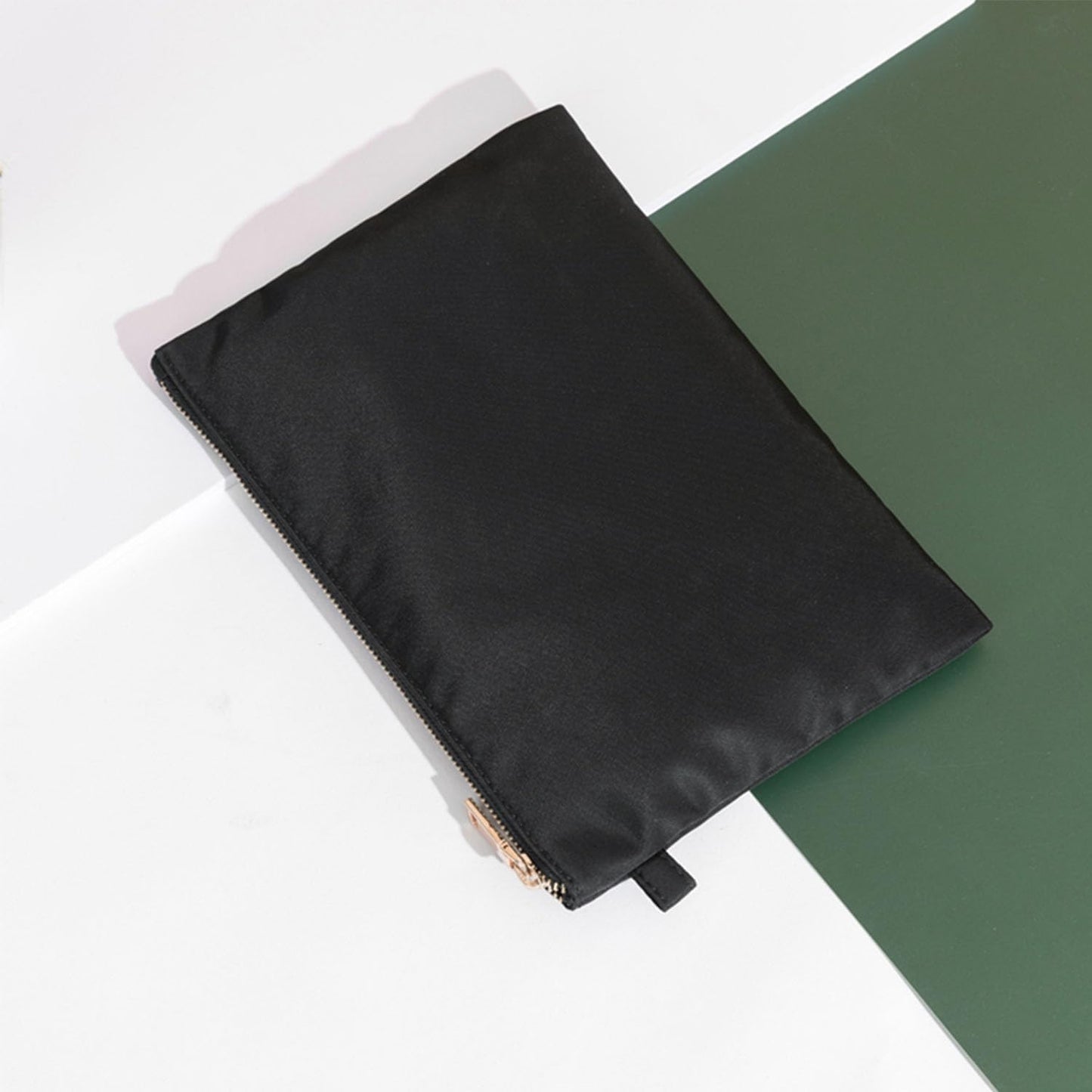 Zipper Pouch Storage Bag Simple and Stylish Women's Cosmetic and Travel Bag (Black-nylon-10)