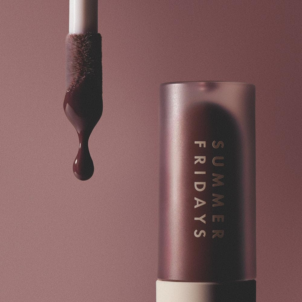 Summer Fridays Dream Lip Oil - Tinted Lip Oil with Moisturizing Sheer Coverage, High-Shine and Deep Hydration - Non-Sticky Formula for Long-Lasting Softness - Rosewood Nights (0.15 Oz)