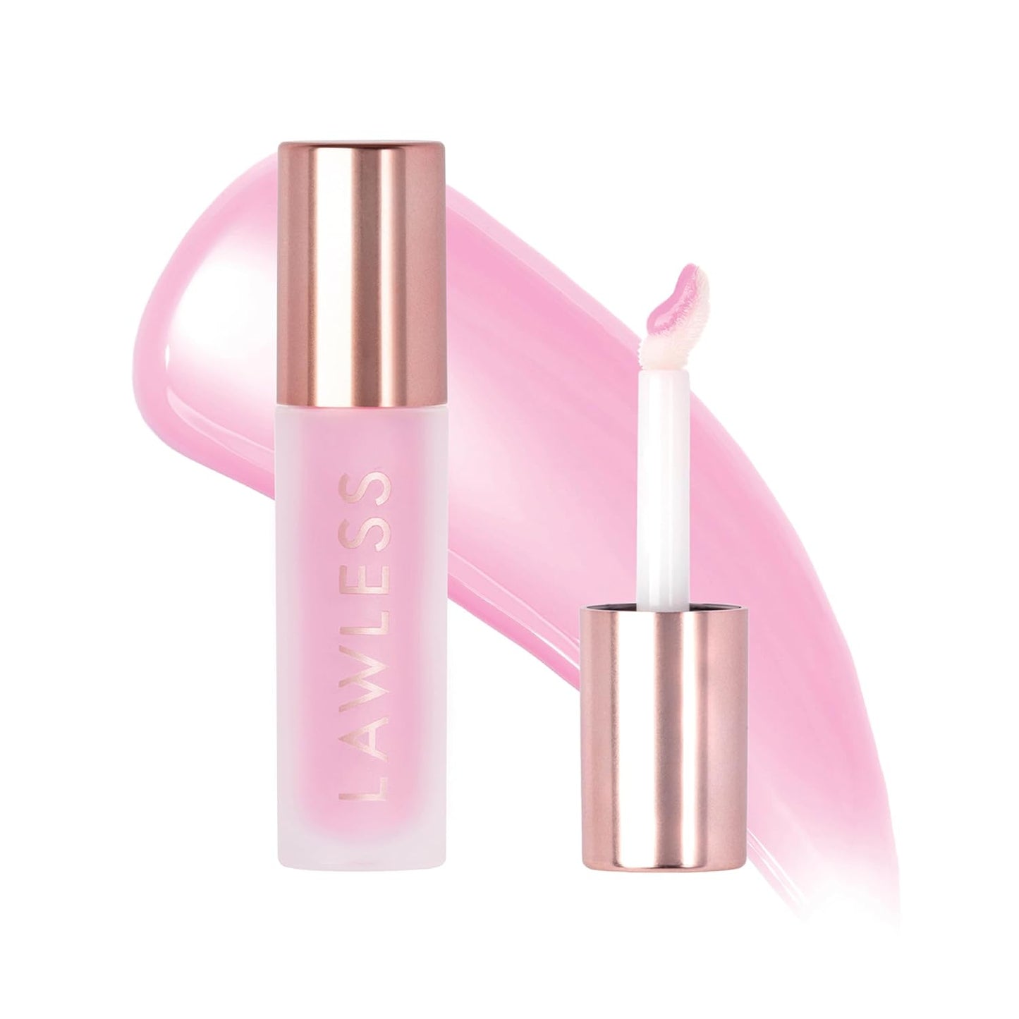 Lawless Forget the Filler Lip Plumping Line Smoothing Gloss - Strawberry Milkshake - Premium Volumizing Lip Gloss with Natural Ingredients Designed to Plump, Firm, and Hydrate Lips 0.11 oz