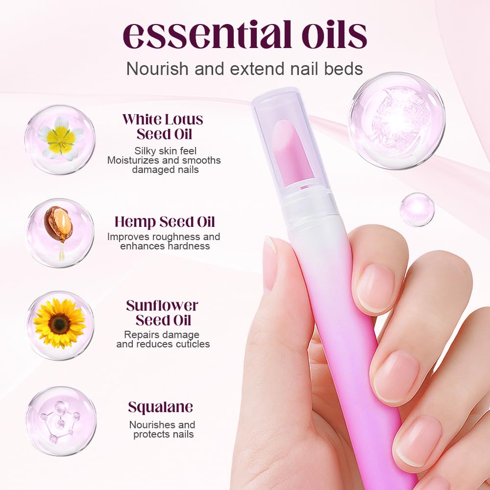 Upgrade 3-in-1 Nail Care Pen, 2025 Cuticle Pusher with Ceramic Tip for Hangnails, Dry & Damaged Nails, Nail Cuticle Remover Pens, for Moisturize Strengthen Nails (2 PCS)