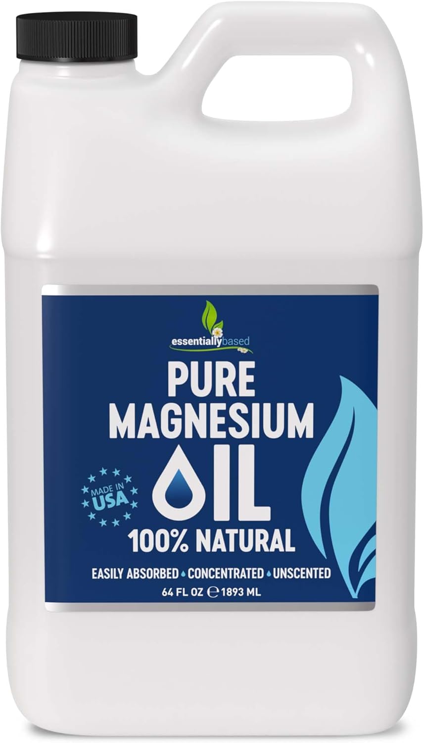 Pure Magnesium Oil Spray 64oz - Topical Magnesium Spray for Sleep Extra Strength - Less Sting - Less Itch - 100% Natural and Organic Oil - Made in USA