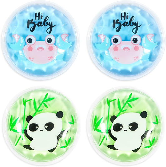 Gel Ice Pack Reusable, Cooling Eye Pads and Patches, Hot and Cold Eye Pads - Soothing, Revitalizing, Puffiness, Refresh, Relieves Stress, Relax, Relieves Puffiness and Tension(2 Crabs+2 Pandas)