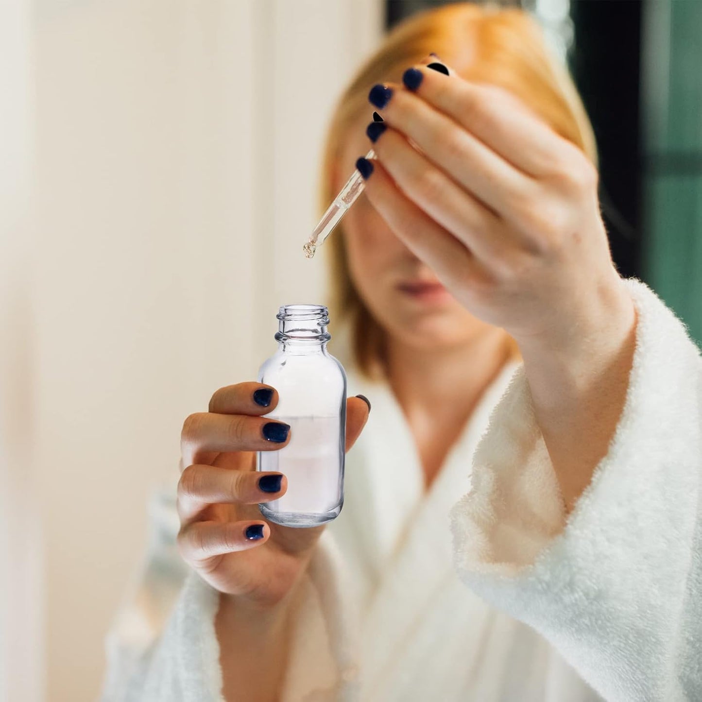 48 Pack 1oz Clear Glass Bottles with Glass Eye Droppers for Essential Oils, Perfumes & Lab Chemicals (Brush, Funnels, 2 Extra Droppers, 54 Pieces Labels & 30ml Measuring Cup Included)