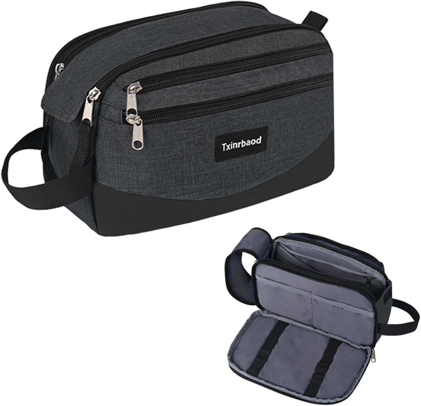 Toiletry Bag for Men Travel Essentials Shaving Dopp Kit Mens Toiletry Travel Bag for Grooming Water Resistant Cosmetic Bag Grey