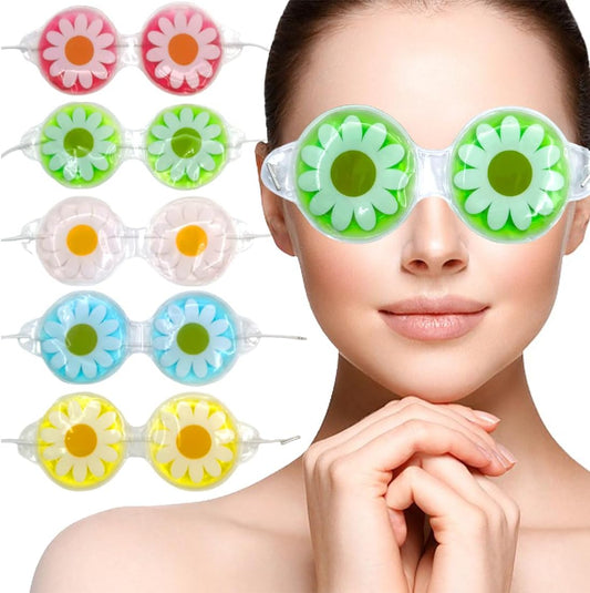Cooling Eye Mask, Reusable Cold Eye Mask for Hot Cold Treatment for Eye Strain, Eye Swelling, Eye Redness, Puffy Eyes, Dark Circles, Smooth Fine Lines, and Eye Recover Surgery. 5 Packs