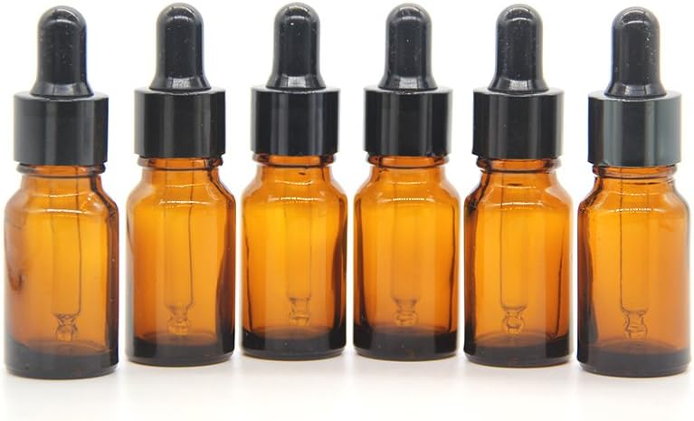 YIZHAO Amber Glass Dropper Bottle 10ml, Tincture Bottles with Glass Dropper, for Essential Oils, Aromatherapy, Cosmetic, Laboratory, Pharmacy, Liquids, Travel –12 Pcs
