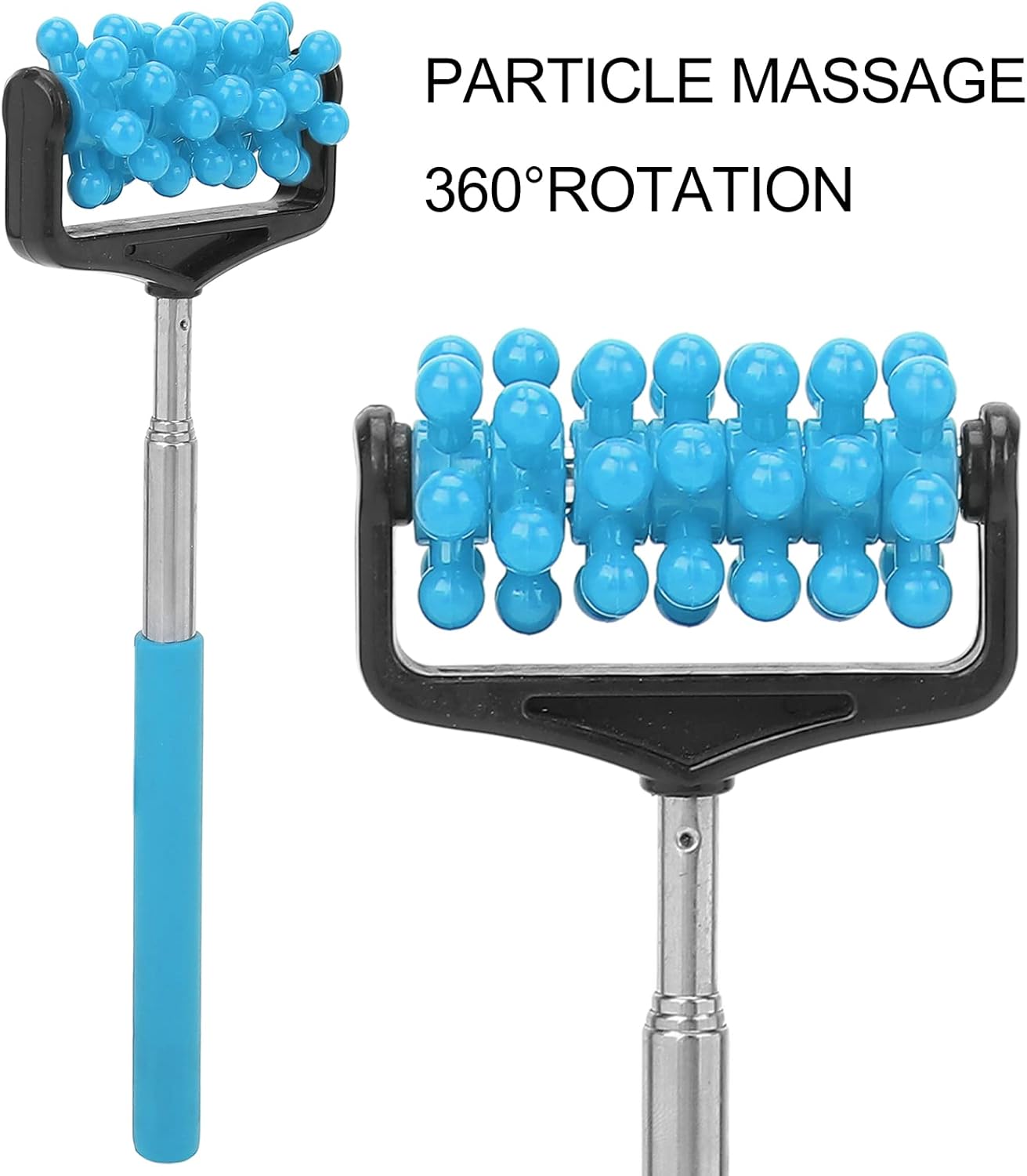 Back Scratchers, Telescopic Massagers Back Muscle Roller Adjustable Back Head Arm Scratch Roller Massager for Muscle Relax Portable Extendable Telescoping Backscratchers for Men Women(Blue)