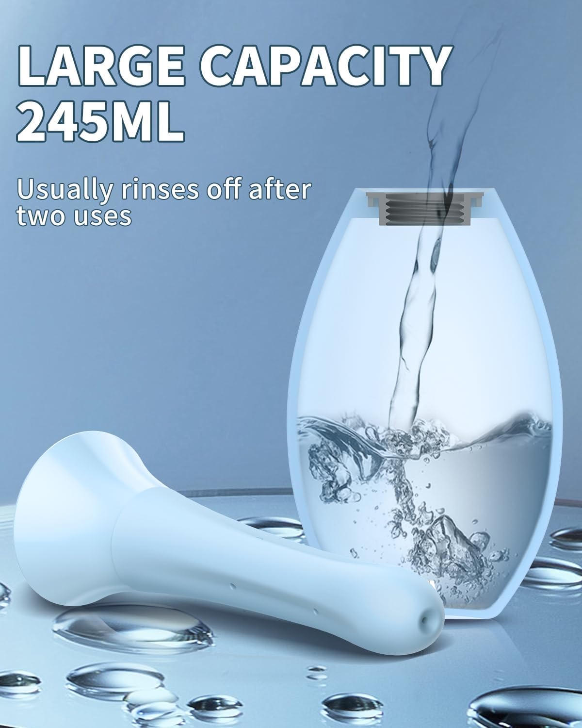 Enemas Anal Douches Anti Backflow-Enema Bulb and Anal Cleaner for Men & Women, Reusable Douche Bottle for Women – Shower-Compatible Butthole Cleaner for Men, Easy to Use & Travel Friendly,Blue