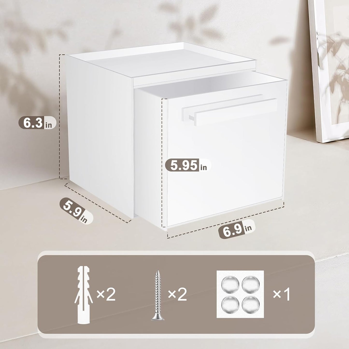 Disposable Face Towel Storage Box Compatible with Clean Skin Club Clean Towel XL Acrylic Facial Towels Holder with Drawer Wall-Mounted Makeup Organizer for Vanity, Bathroom (Glossy White)