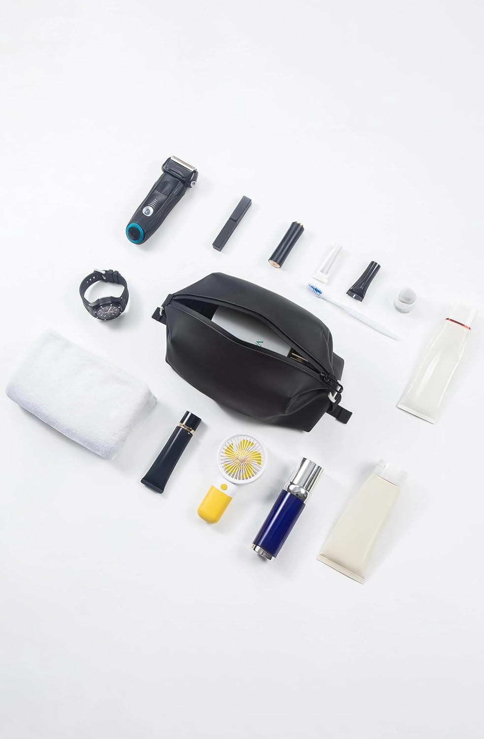 6"x 11" 6L Large Silicone Toiletry Bag,Waterproof Leakproof Foldable Travel Organizer,Dopp Kit Alternative for Men & Women,Black