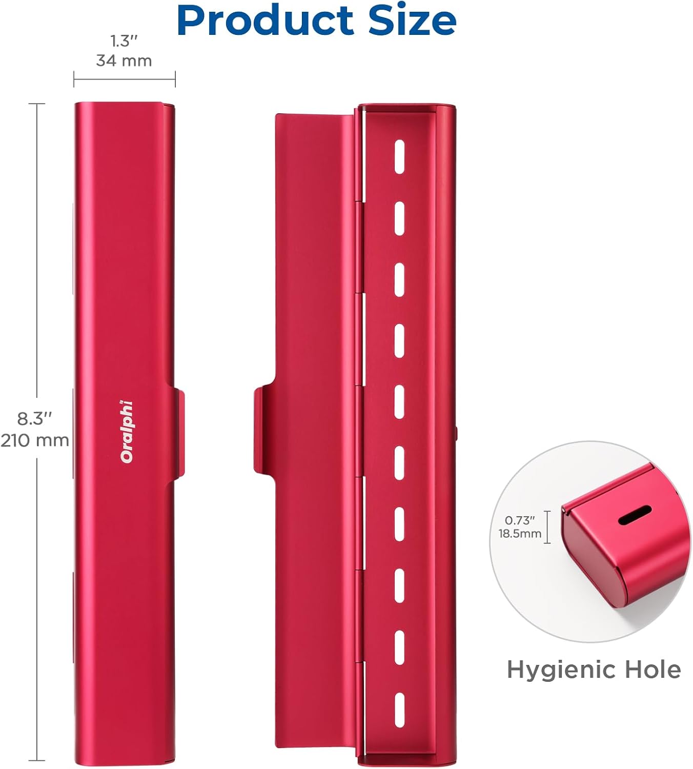 Aluminum Toothbrush Travel Case, Portable Travel Toothbrush Holder, Durable Manual Toothbrush Box Container for Traveling, Bathroom, Camping, Business Trip-Red