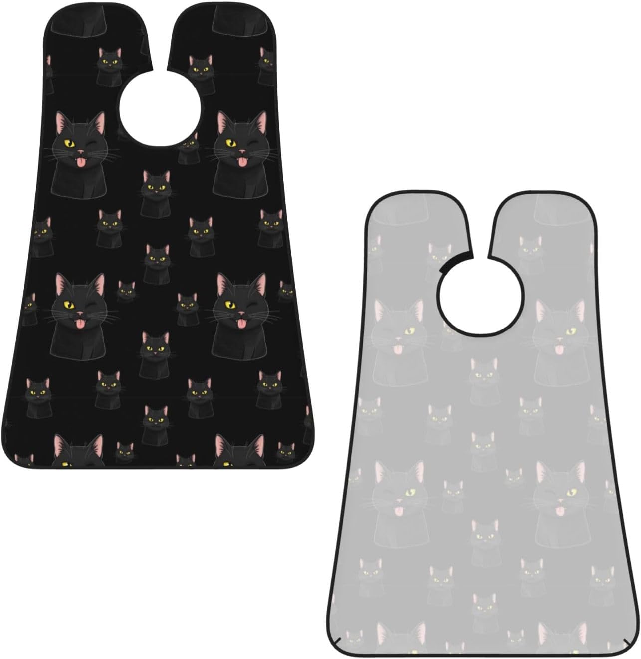 Beard Bib Apron for Men Shaving, Waterproof Non-Stick Hair Catcher with Suction Cups, Grooming Essential for Dad Husband, Cool Funny Black Cats Shave Bib