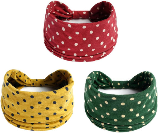 K-Elewon 3 Pack Women Wide Elastic Head Wrap Headband Sports yoga Hair Band
