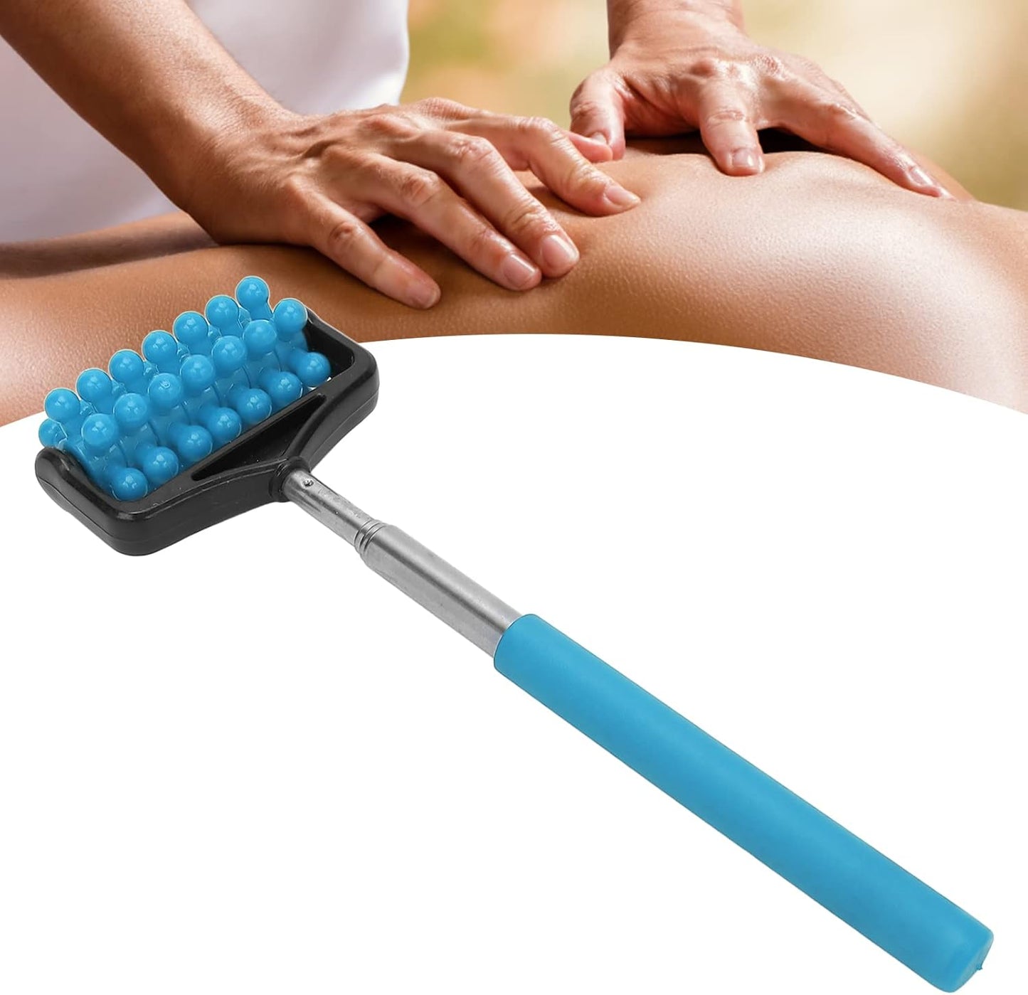 Back Scratchers, Telescopic Massagers Back Muscle Roller Adjustable Back Head Arm Scratch Roller Massager for Muscle Relax Portable Extendable Telescoping Backscratchers for Men Women(Blue)
