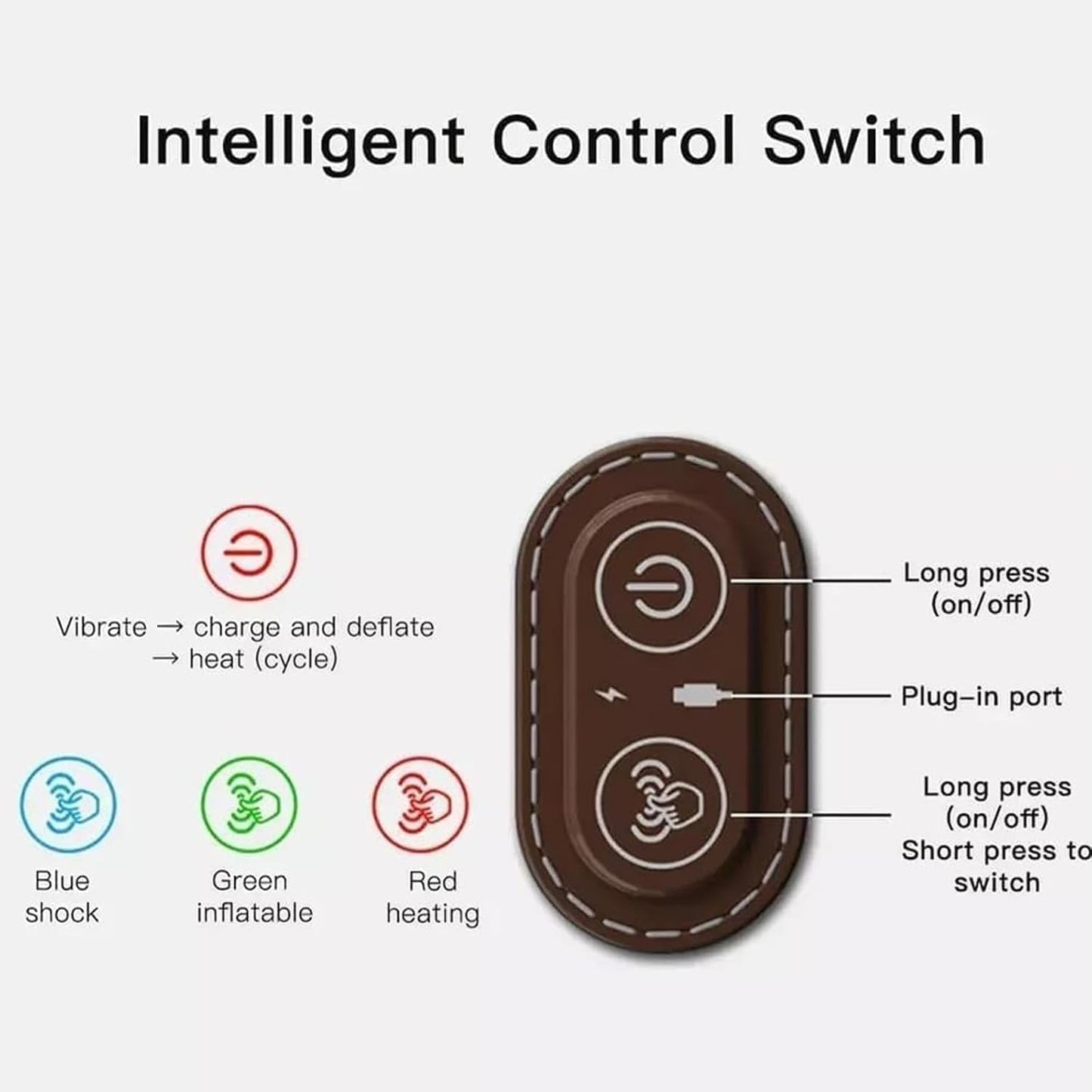 Heapls 3 in 1 Neck Massage Pillow, 3 Function Modes - Traction and Lifting/Bionic Massage/Smart Heat Compress, Massages for Stress Relief & Neck Nervous Alleviation for Office & Home (Black)