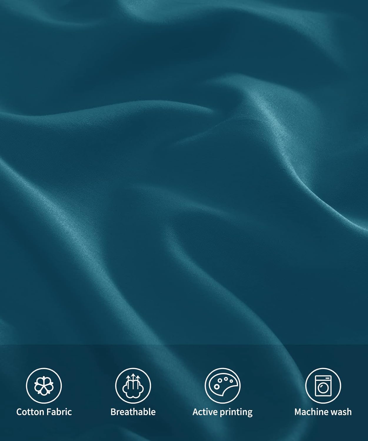 Warmstar Cotton Pillow Cases Standard Size Set of 2, 600 Thread Count Pillowcases 20x26 Inches, Soft Long Staple Cotton Pillowcases Breathable with Envelope Closure,Dark Teal