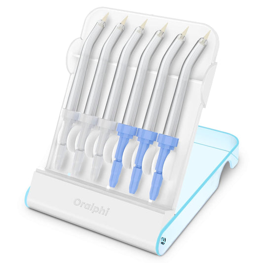 Replacement Tips for Waterpik Water Flosser (6 Periodontal Tips + Storage Case Combo)