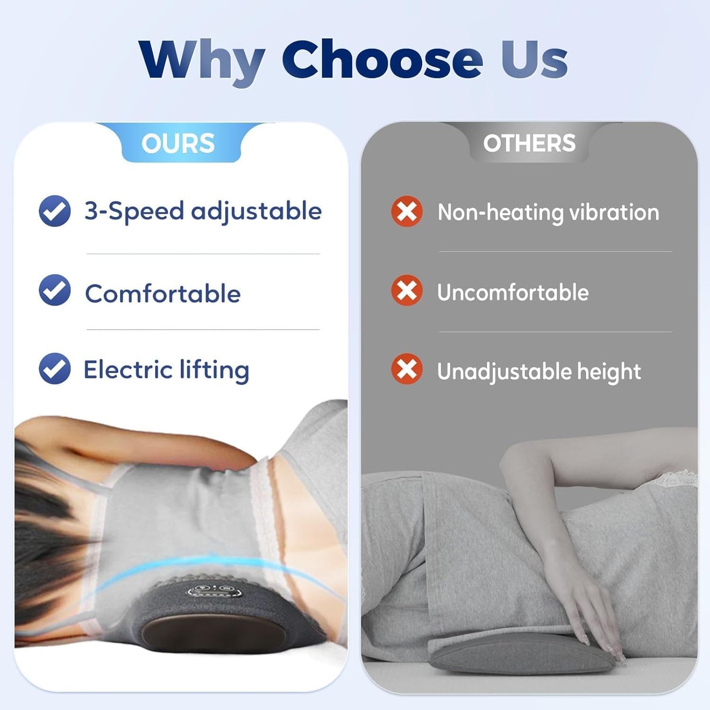 Triple Fusion Back Massager, 3-in-1 Back Massager with Traction Lifting, Electric Fusion Massager with Lifting and Vibration Massage and Heat Compress Against Pain (Black A)