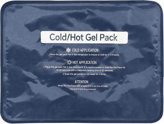 Hot & Cold Gel Packs for Pain Relief 12x16 Inch Ice Packs Reusable Blue Cold Packs for Swelling, Bruises, Injuries, Surgery, Toothache