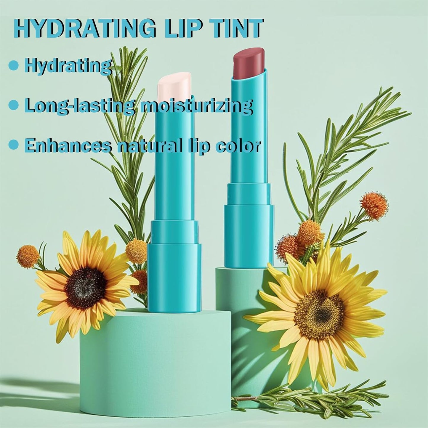 Lip Tint Hydrating, Moisturizing Lip Oil Balm, Long Lasting Waterproof Lip Gloss Non-Stick Cup Lipstick Set, Natural Ingredients Strong Moisturizing Lipstick (Clear Shimmer)
