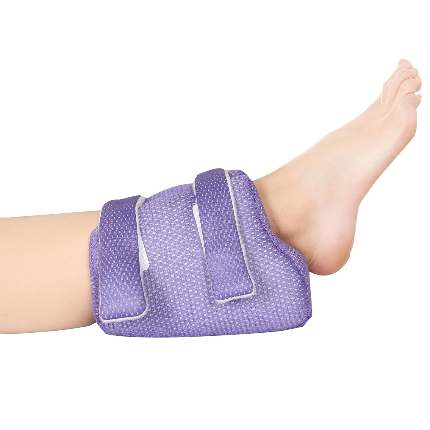 3D Heel Protectors Bed Sore Pillow Cushion for Pressure Sores,Foot Pillows Support Boot for Bedridden Patients Supplies（Purple Pack of 1）