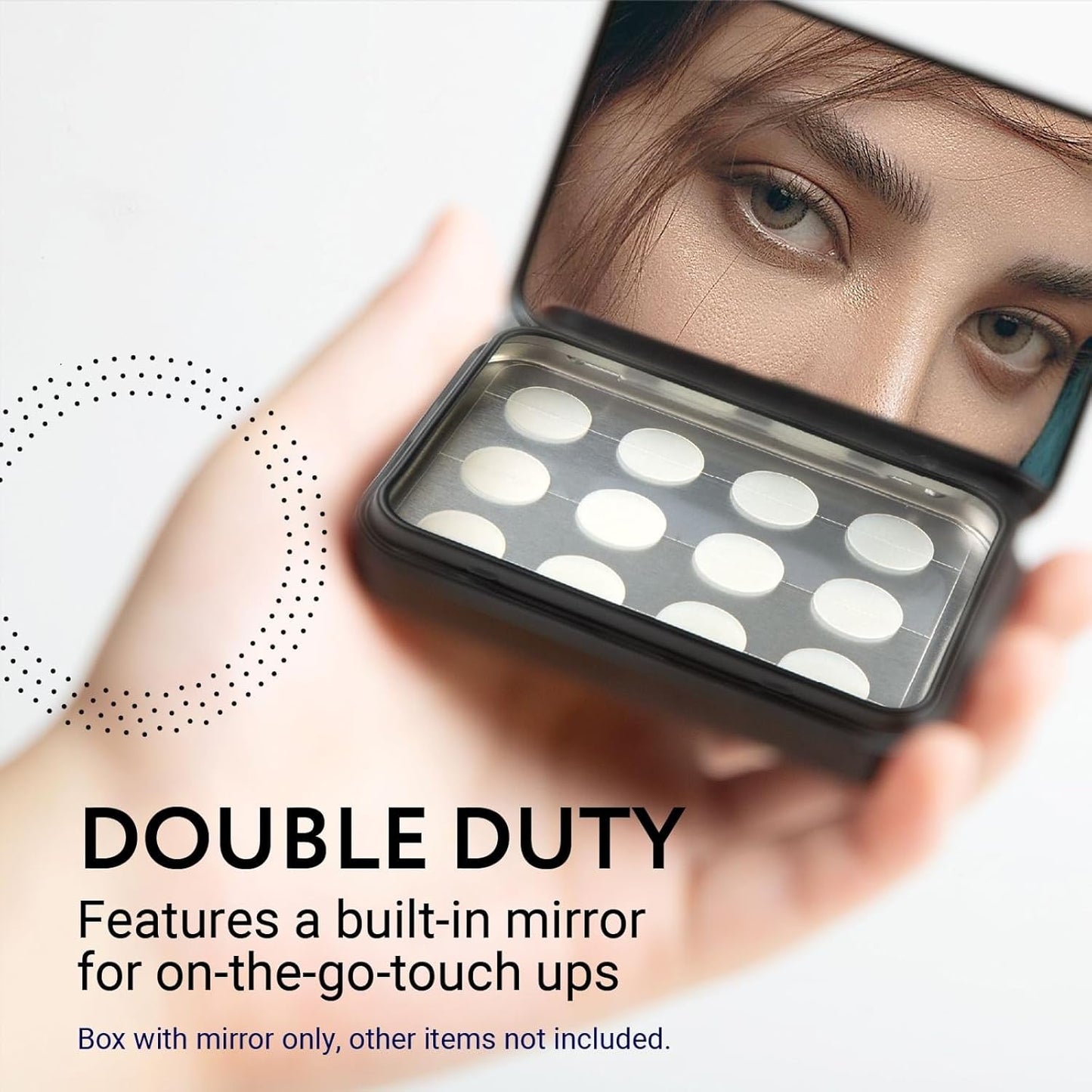 IMPRESA Zit Patches Storage Case - Matte Black Metal - Compact Organizer With Built-In Mirror - Travel-Friendly 2-Pack