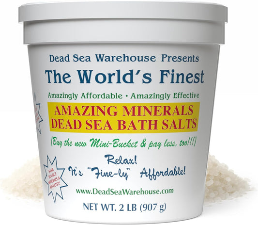 Dead Sea Warehouse – Amazing Minerals Dead Sea Bath Salts – 2 LBS – Highest Mineral Content – Natural Muscle Tension Relief