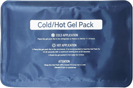 Hot & Cold Gel Packs for Pain Relief 8x12 Inch Ice Packs Reusable Blue Cold Packs for Swelling, Bruises, Injuries, Surgery, Toothache