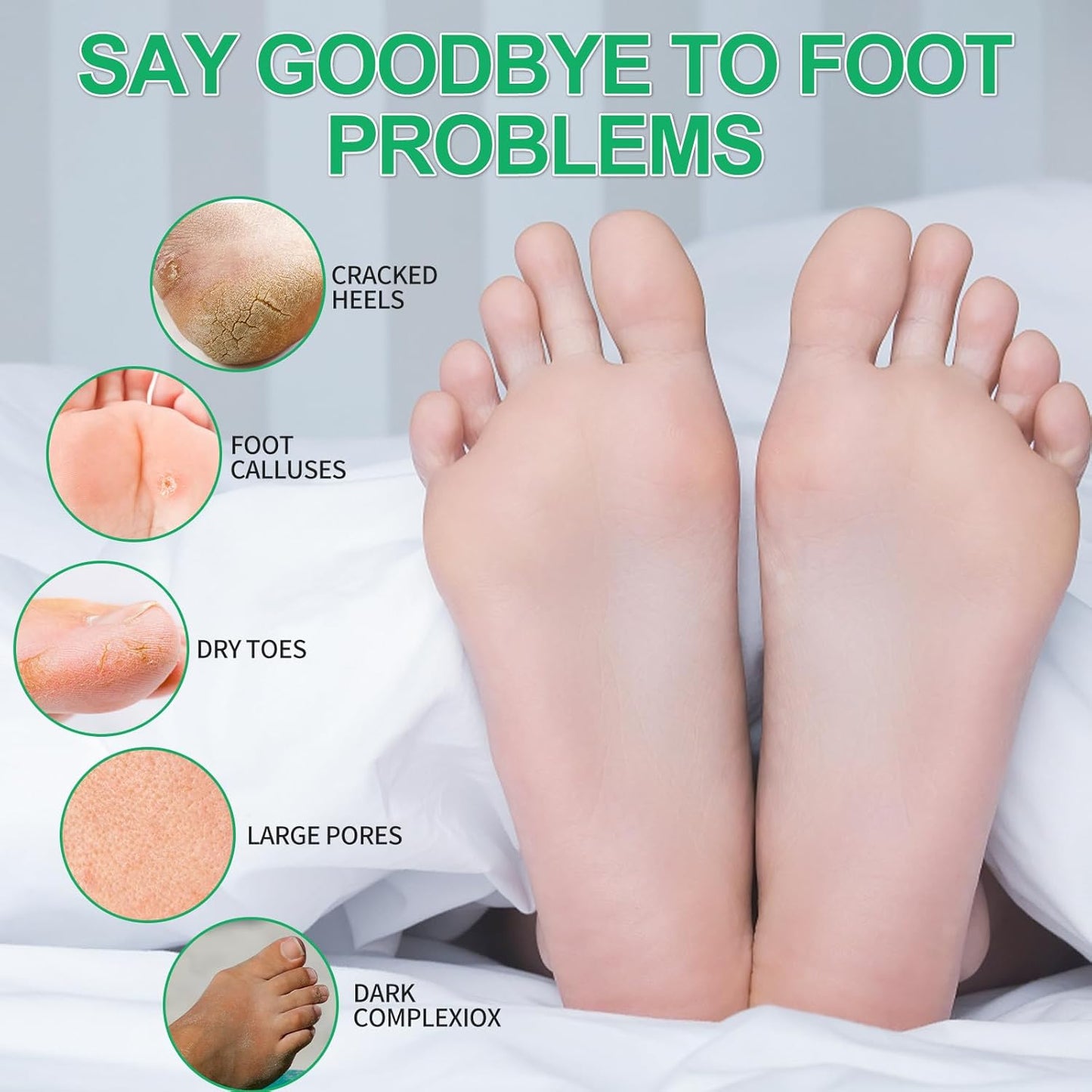 Pedicure Kit Foot Soak Set: Bubble Salt, Sugar Scrub, Massage Mask, Massage Lotion in a Box, 4 Step Foot Spa Kit for Dry Feet,Tired Feet（3 Set Eucalyptus)