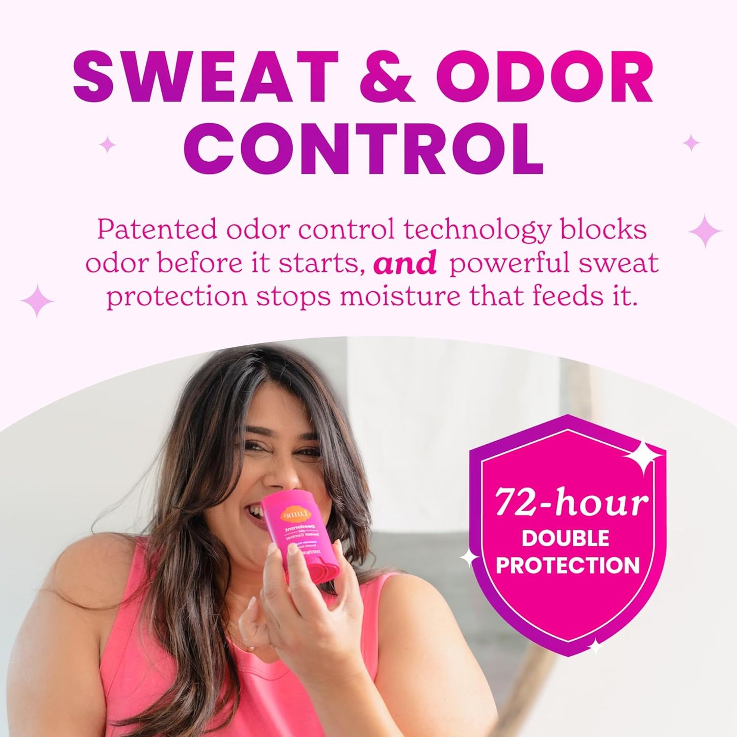 Lume Deodorant Plus Sweat Control - Smooth Solid Stick - Maximum Strength Antiperspirant - 72 Hour Odor And Sweat Control - Baking Soda Free, Skin Loving - 2.6 ounce (Clean Tangerine) Pack of 2