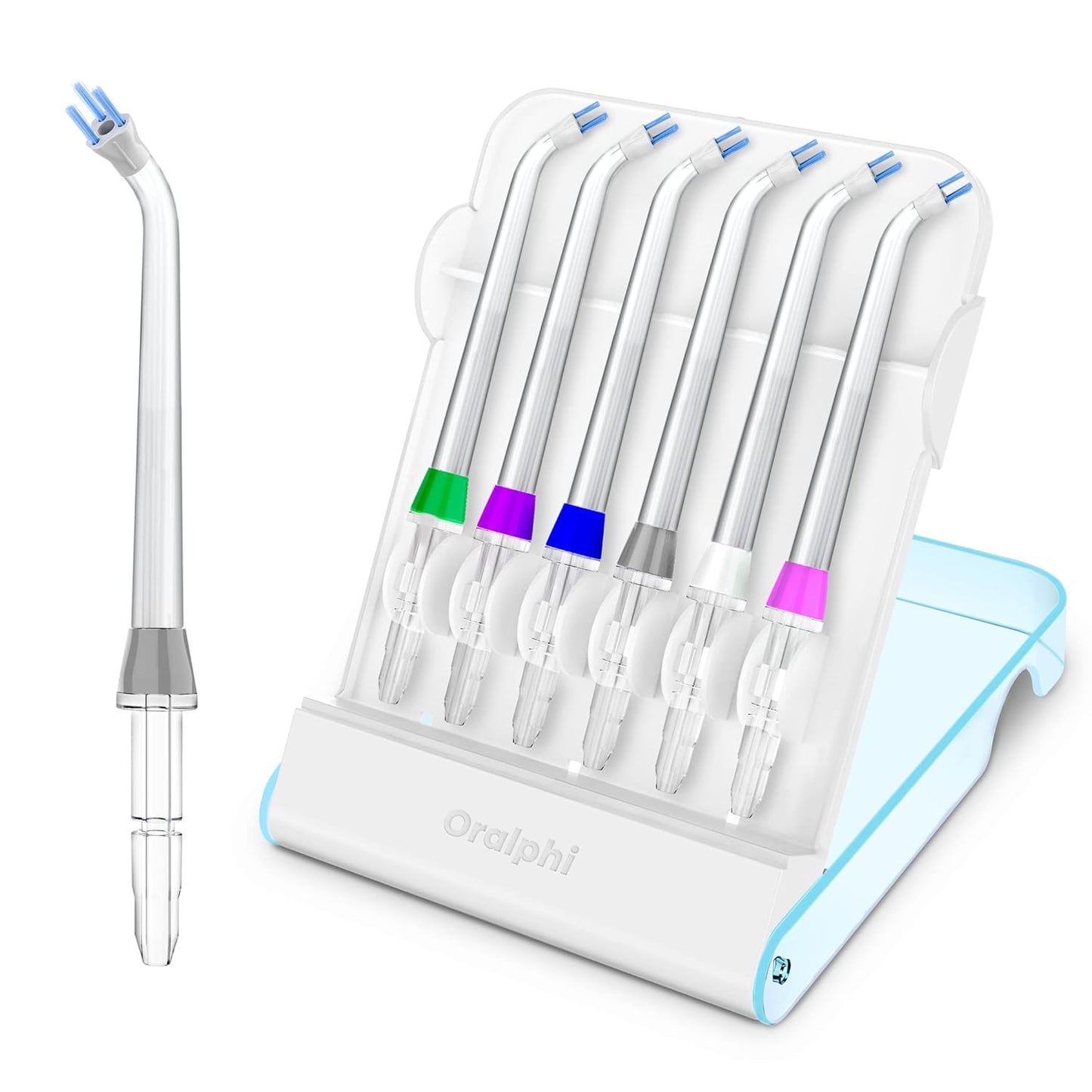 Replacement Tips for Waterpik Water Flosser(6 Plaque Chaser Tips & Storage Case Bundle)
