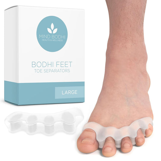 Mind Bodhi Toe Separators/Toe Spacers - For Men and Women - Correcting Bunions and Restoring Toes to Their Original Shape - Large Size - Clear