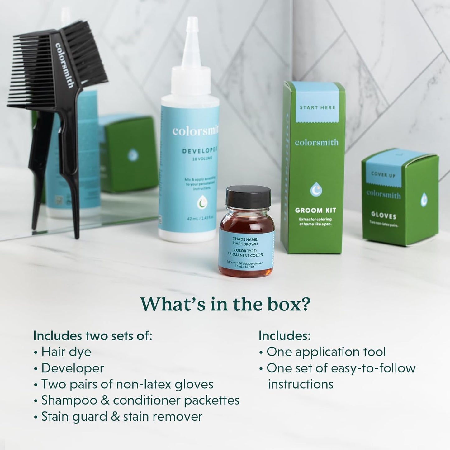 Hair & Beard Color for Full Gray Coverage 2 pack - Dark Natural Copper Blonde - Ammonia-Free Complete Men’s At-home Beard & Hair Dye Kit, Professional-grade Permanent Hair Color (7.04)