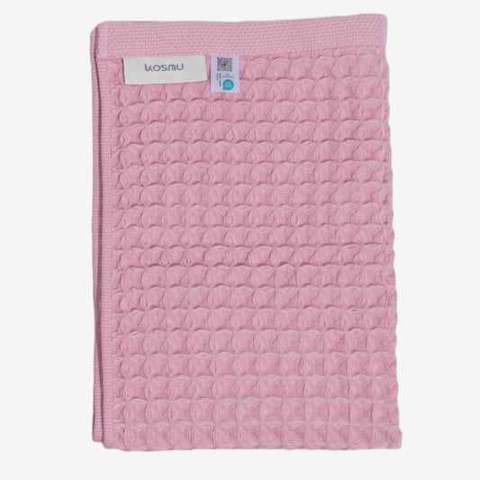 Luxury Japanese Cotton Waffle Bath Towel | Plush, Absorbent, and Quick Dry (Sakura Pink, Hand Towel, 32" x 16")