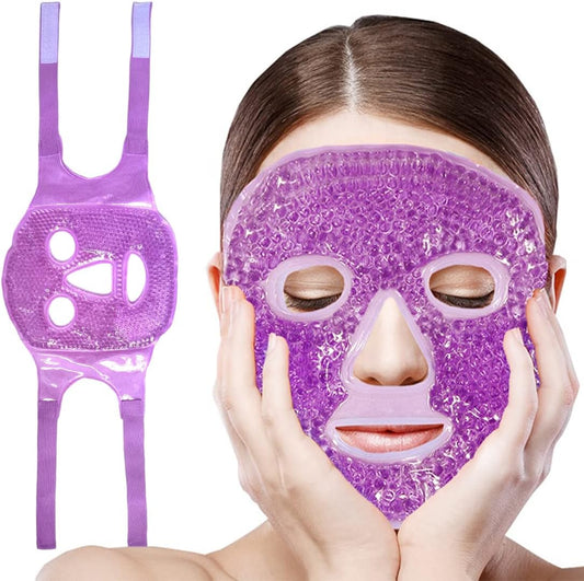 Cold Face Eye Mask, Cooling Mask, Reusable Cold Mask for Hot and Cold Treatment for Eye Strain, Eye Swelling, Eye Redness, Puffy Eyes, Dark Circles, Smooth Fine Lines, and Eye Recover. 1 PCS