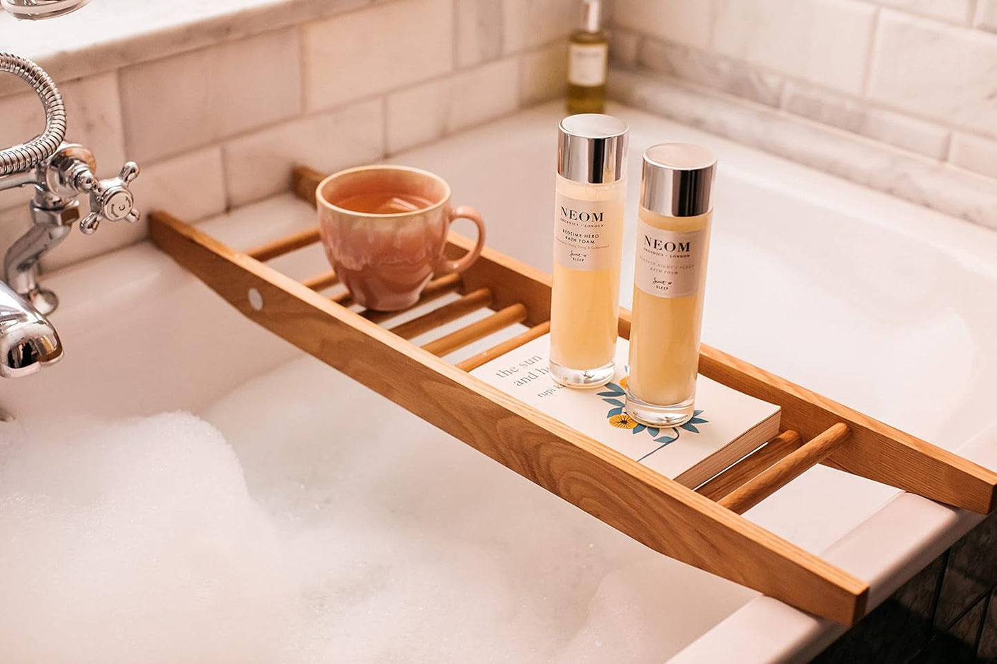 NEOM- Lavender, Jasmine & Rosewood Bath Foam, 6.76 fl oz | Real Luxury Range | Coconut & Almond Oil | Scent to De-Stress | Vegan & Cruelty Free