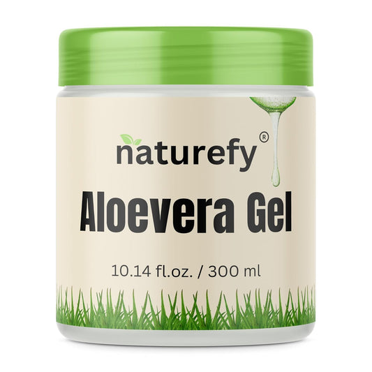 Aloe Vera Gel | 100% Pure & Organic | Farm Fresh Aloe Vera Pulp Extract with Jojoba Oil, Glycerine & Vitamin E | Hydrating, Soothing & Skin Repair Gel for Face, Hair & Body | 10.14 fl.oz.