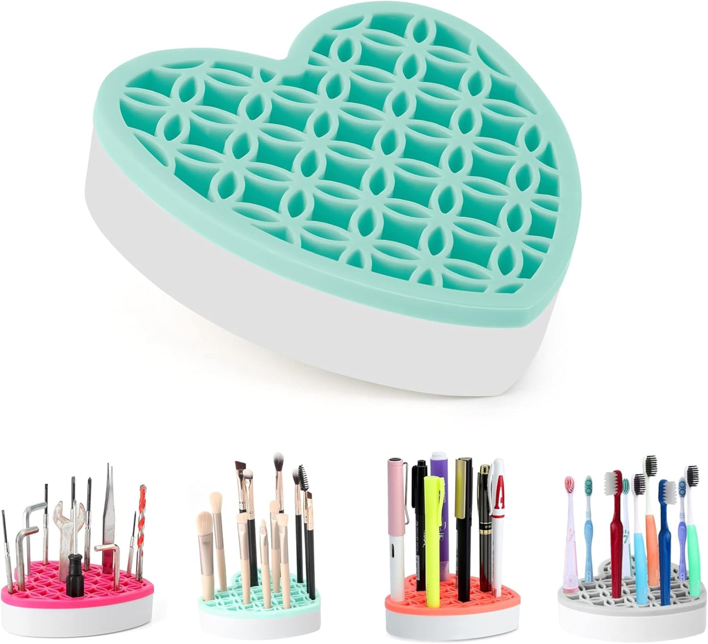 Silicone Makeup Brush Holder, Cosmetic Organizer, Pen Holder for Desk, Pencil Case, Sewing Tool, Beauty Tool, Brushes, Scissors, Toothbrush Holders (Blue)