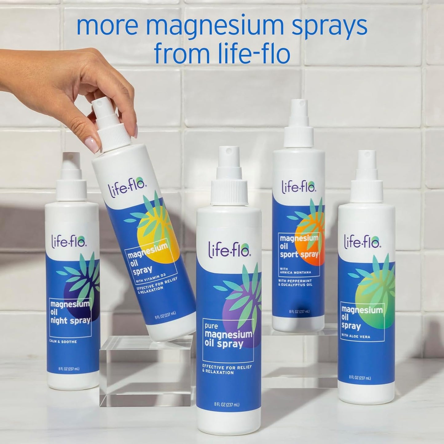 Life-flo Pure Magnesium Oil Spray w/Concentrated Magnesium Chloride from The Zechstein Seabed, Calming Relief and Relaxation, Soothes Muscles and Joints, 60-Day Guarantee, Not Tested on Animals, 2oz