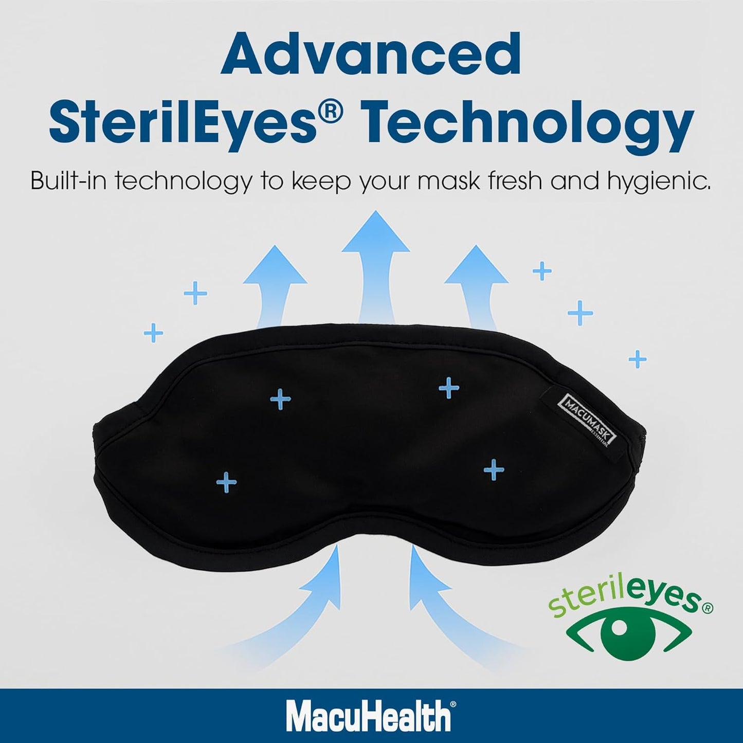 MacuHealth MacuMask Essential - Moist Heat Eye Compress for Dry Eyes, Blepharitis, MGD & Digital Eye Strain, Adjustable Strap, SterilEyes Technology, Microwave & Freezer Safe, Hot or Cold Compress