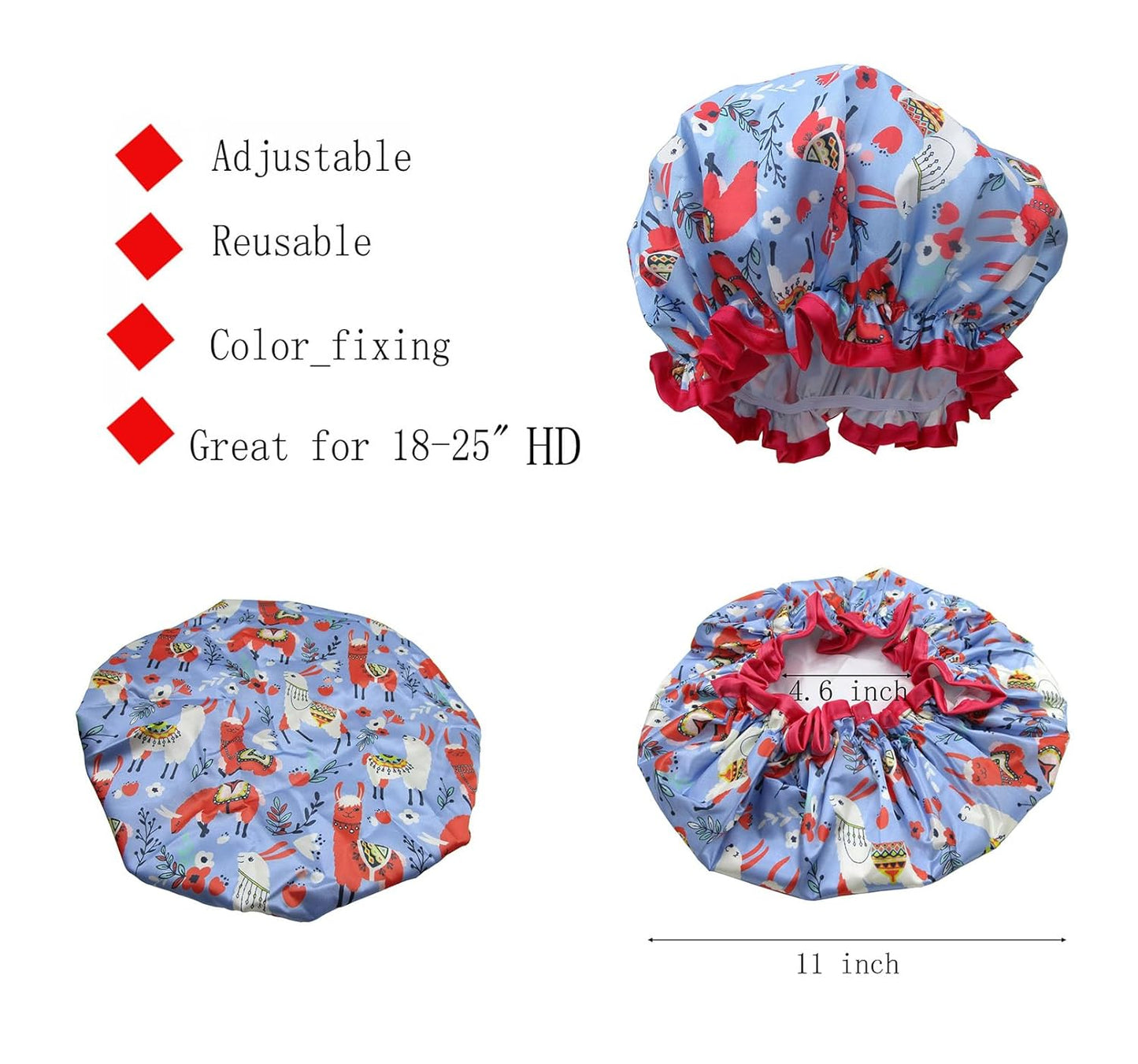 1 Pcs Waterproof Shower Cap for Women,Hair Treatment Bath Cap for Girls Spa Home Use,Travel and Hair Salon …