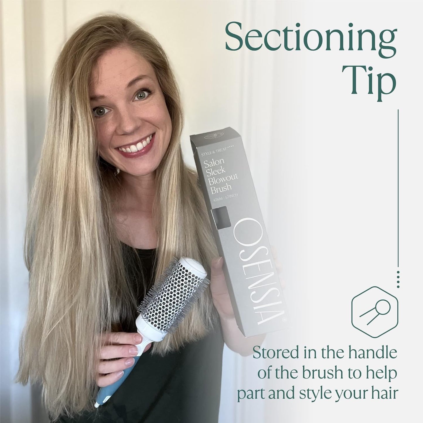 Professional Blow Drying Brush Set - Ceramic Ionic Thermal Brushes for Styling Wet Hair, 3 Round Brushes with Travel Bag for Women