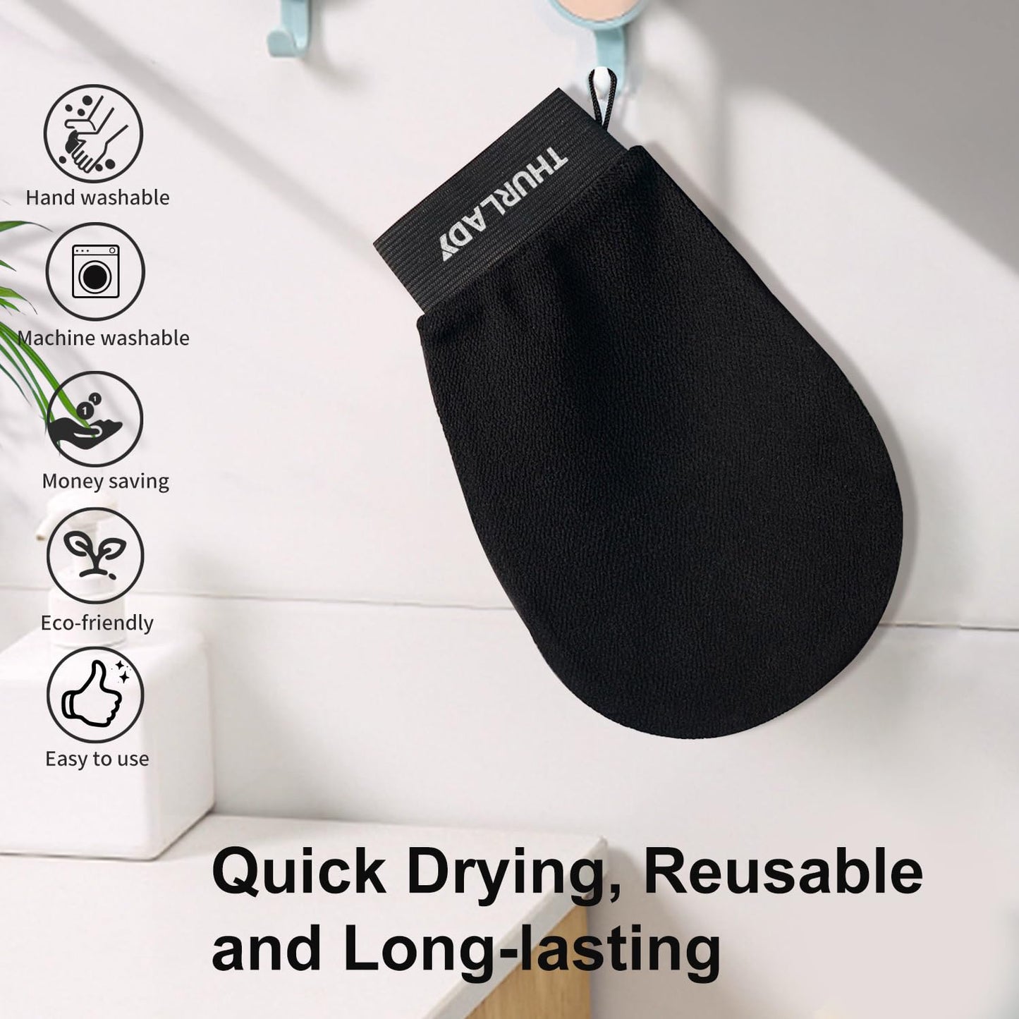 Korean Exfoliating Mitt - Exfoliating Gloves 3 Pack - Exfoliating Body Scrubber, Viscose Fiber Body Scrub Gloves, Dead Skin Remover for Smoother Skin, Self-Tan Prep & Removal