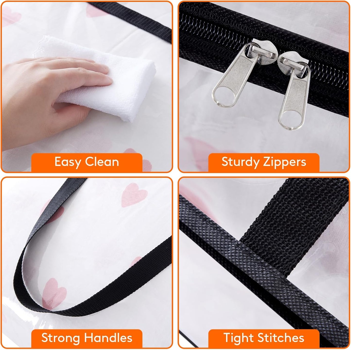 Lifewit 110L Large Clear Clothes Storage Bags, 2 Pack Plastic Vinyl Foldable Moving Bags with Zipper, Closet Organizers and Storage Containers for Blanket, Bedding, Duvet, Pillow, Comforter