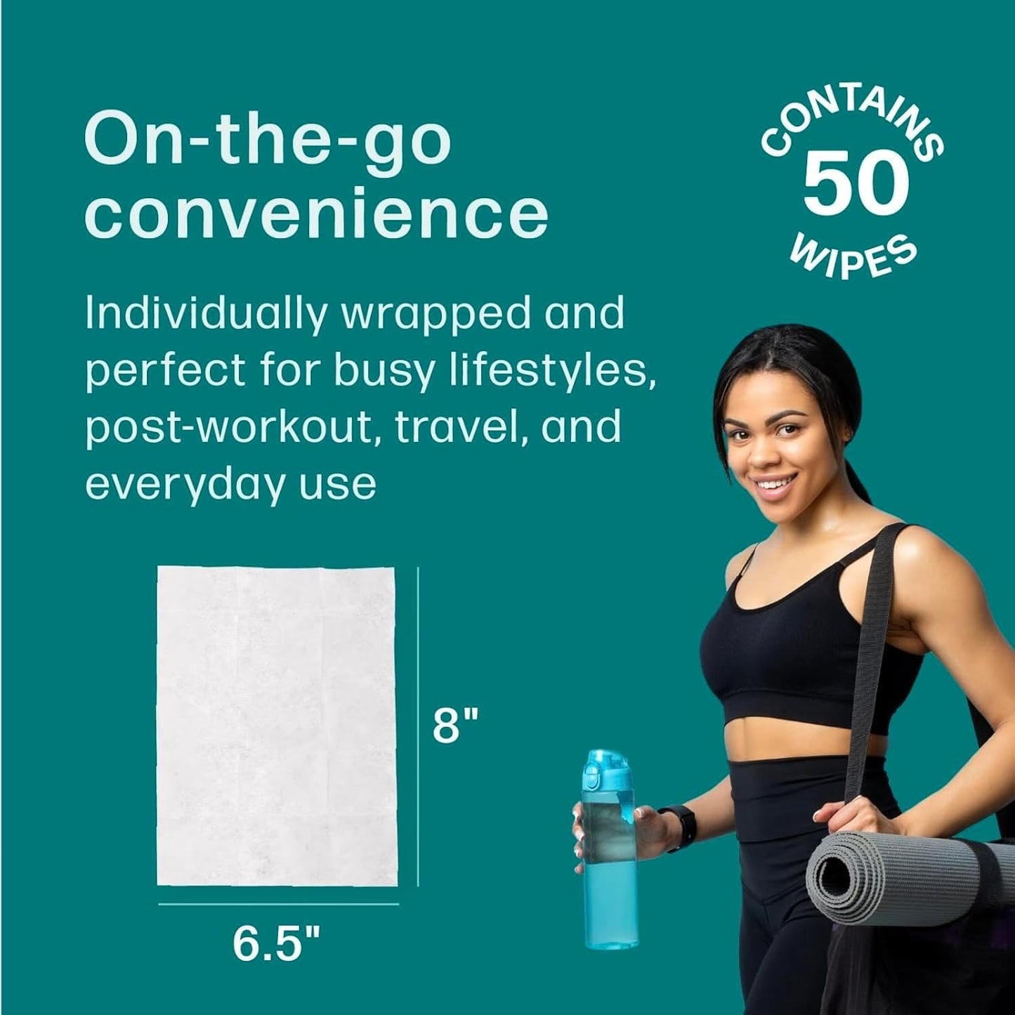 Dew Well Deodorant Wipes - On-the-Go Travel Deodorant - Fresh Mint, Rose & Cucumber Scents Body Wipes for Women - Aluminum, Paraben & Sulfate Free Mini Toiletries - 50 Count, Mint/Rose/Cucumber