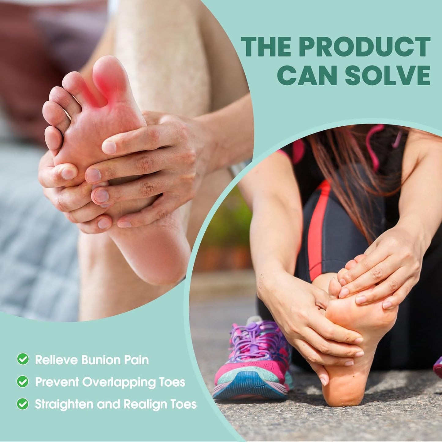 Welnove Toe Separator for Overlapping Toes - 12 PackToe Spacers for Bunions - Toe Corrector for Hammer Toes, Realign Crooked Toes - Preventing Rubbing Relieve Pressure (Medium, Beige)