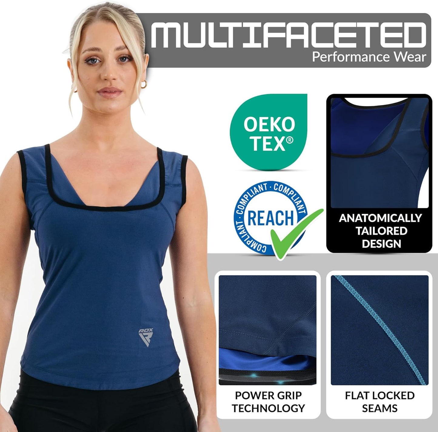 RDX Women’s Sauna Vest Heat Trapping Sweat Waist Trainer - Reach Oeko TEX 100 Certified Body Shaper