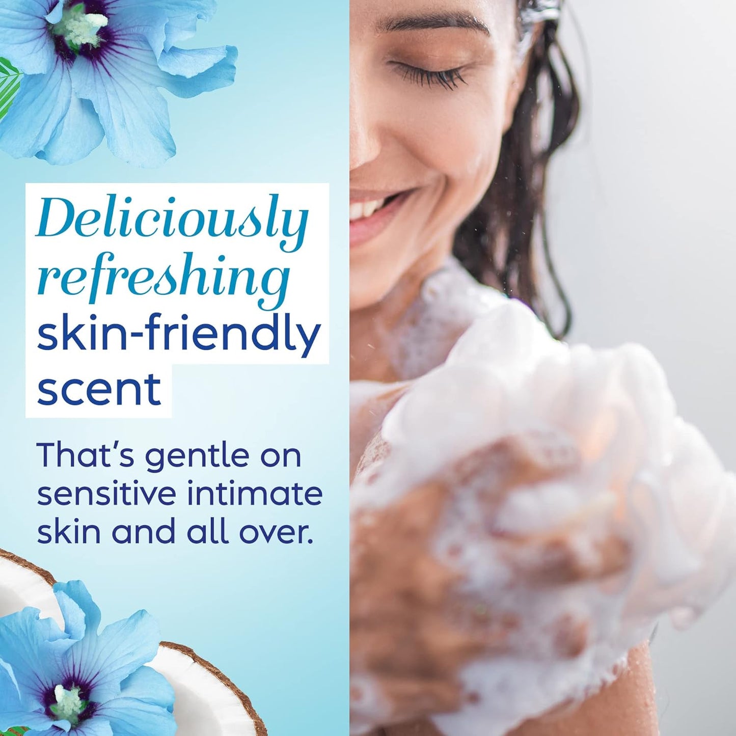 Vagisil Feminine Wash for Intimate Area Hygiene, Scentsitive Scents, pH Balanced and Gynecologist Tested, Coconut Hibiscus, 12 oz (Pack of 3)