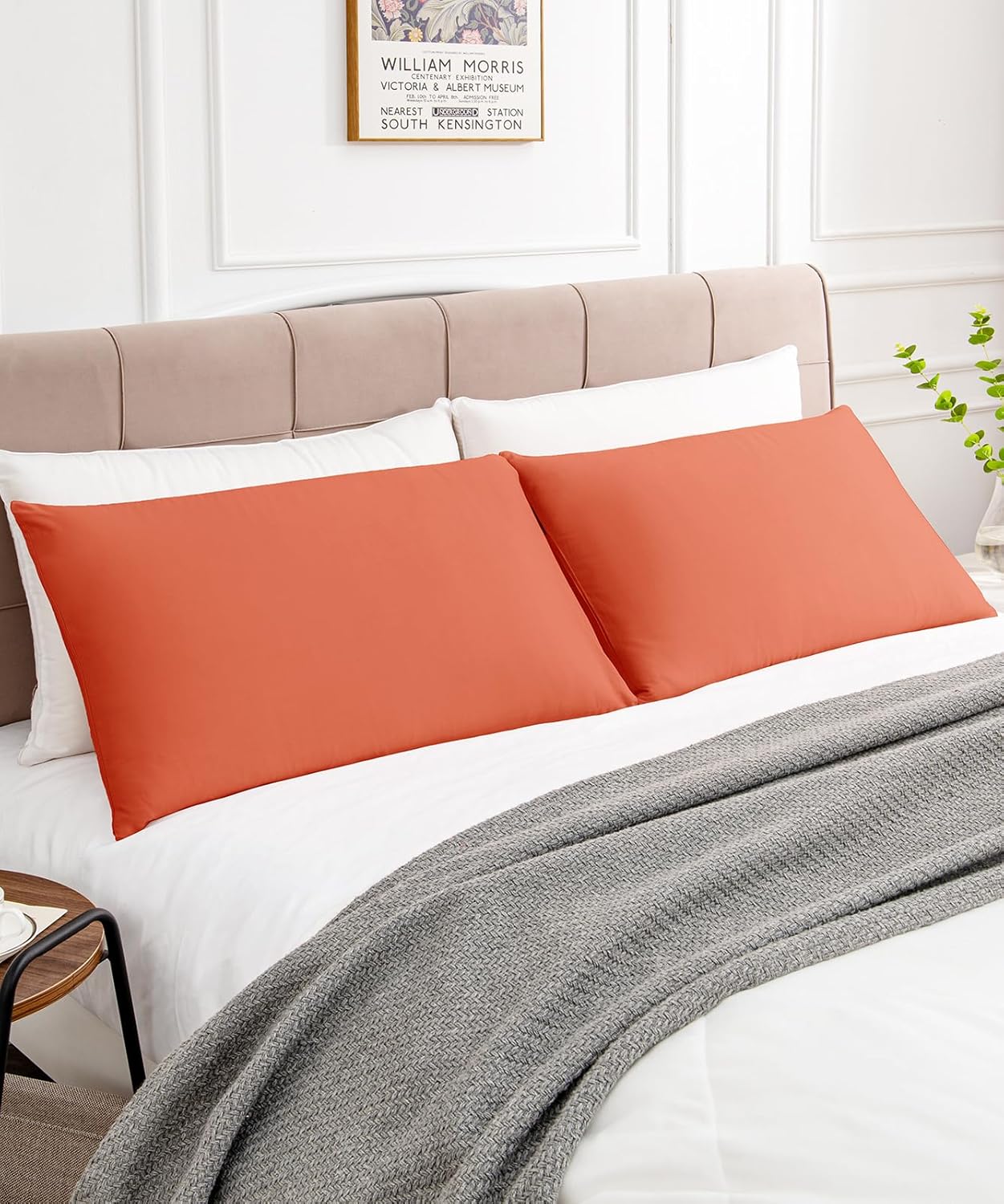 Warmstar Cotton Pillow Cases Standard Size Set of 2, 600 Thread Count Pillowcases 20x26 Inches, Soft Long Staple Cotton Pillowcases Breathable with Envelope Closure,Orange