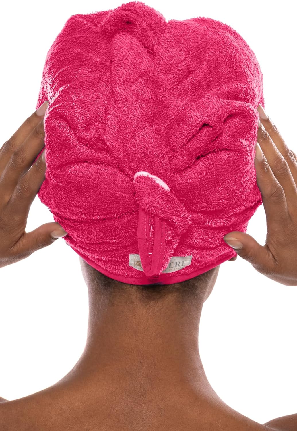 TexereSilk Women's Towel Wrap - Rayon Cotton Blend Spa Wrap Set (The Waterfall, Rose Red, Large/X-Large)